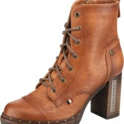Mustang Cognac Enkellaarzen Dames 40 29 Mustang Cognac Enkellaarzen Dames 40 -Dames-schoenen Winkel 550x644 4