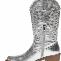 Weloveshoes SmileFavorites® Dames Cowboylaarzen Met Hak - Imitatieleer - Zilver - Maat 39 12 Weloveshoes SmileFavorites® Dames Cowboylaarzen Met Hak - Imitatieleer - Zilver - Maat 39 -Dames-schoenen Winkel 550x655