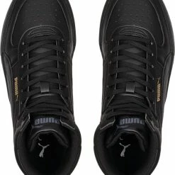 PUMA Caven Mid Unisex Sneakers - Black/TeamGold/Ebony - Maat 43 -Dames-schoenen Winkel 550x686 1