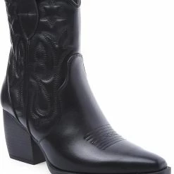 Weloveshoes SmileFavorites® Dames Cowboylaarzen Met Hak Kort - Imitatieleer - Zwart - Maat 41 9 Weloveshoes SmileFavorites® Dames Cowboylaarzen Met Hak Kort - Imitatieleer - Zwart - Maat 41 -Dames-schoenen Winkel 550x694