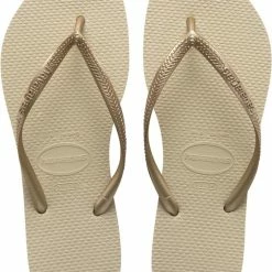 Havaianas Slim Dames Slippers - Sand Grey/Light Golden - Maat 39/40