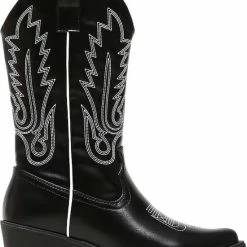 Weloveshoes SmileFavorites® Dames Cowboylaarzen Met Hak - Imitatieleer - Zwart - Maat 38 -Dames-schoenen Winkel 550x716 2