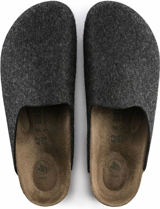 Birkenstock Amsterdam Anthracite Narrow VEG Felt Wooly Home Unisex Pantoffels - Antraciet - Maat 38 6 Birkenstock Amsterdam Anthracite Narrow VEG Felt Wooly Home Unisex Pantoffels - Antraciet - Maat 38 - Afbeelding 4