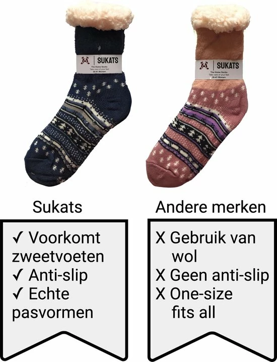 Sukats® Huissokken - Homesocks - Maat 36-41 - Anti-Slip - Fluffy - Dames Huissokken - Variant 7 5 Sukats® Huissokken - Homesocks - Maat 36-41 - Anti-Slip - Fluffy - Dames Huissokken - Variant 7 - Afbeelding 3