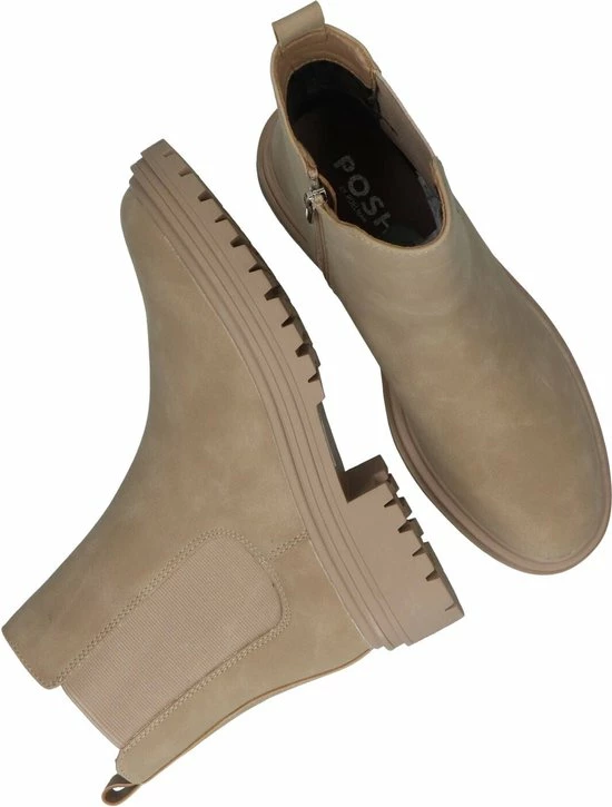 POSH By Poelman Enkellaarsjes - Dames - Beige - Maat 39 5 POSH By Poelman Enkellaarsjes - Dames - Beige - Maat 39 - Afbeelding 3