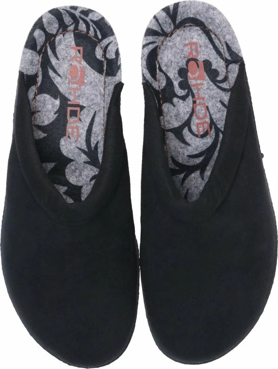 Rohde Vrouwen Canvas Harde Zool Pantoffels / Open Sloffen - 2291 - Zwart - Maat 40 6 Rohde Vrouwen Canvas Harde Zool Pantoffels / Open Sloffen - 2291 - Zwart - Maat 40 - Afbeelding 4