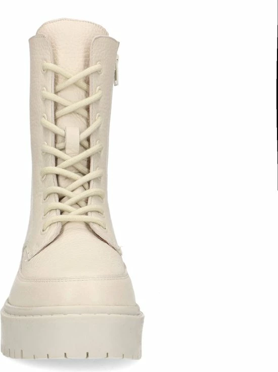 Sacha - Dames - Off White Leren Veterlaarzen - Maat 41 4 Sacha - Dames - Off White Leren Veterlaarzen - Maat 41 - Afbeelding 2