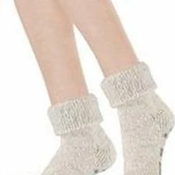 Topsocks Wollen Huissokken Met Anti-slip Grijs 35-40