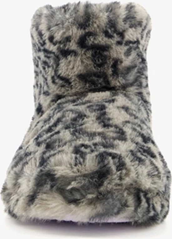 Thu!s Dames Sloffen Met Luipaardprint - Grijs - Maat 38 - Pantoffels 4 Thu!s Dames Sloffen Met Luipaardprint - Grijs - Maat 38 - Pantoffels - Afbeelding 2