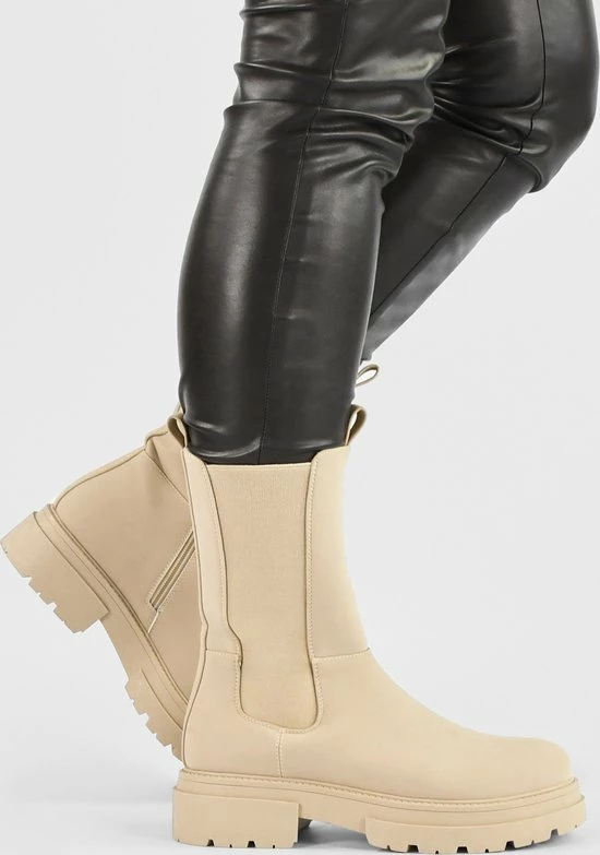 POSH By Poelman CHELLY Chelsea Laarzen - Beige - Maat 37 4 POSH By Poelman CHELLY Chelsea Laarzen - Beige - Maat 37 - Afbeelding 2