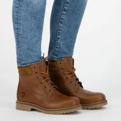 Travelin' Ljosland Dames - Halfhoge Leren Veterschoen - Sneaker - Cognac Leer - Maat 39 -Dames-schoenen Winkel 550x793 6