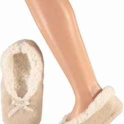 Apollo Dames Ballerina Sloffen/pantoffels Beige Maat 40-42