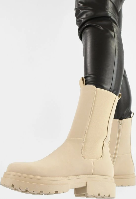 POSH By Poelman CHELLY Chelsea Laarzen - Beige - Maat 37 5 POSH By Poelman CHELLY Chelsea Laarzen - Beige - Maat 37 - Afbeelding 3