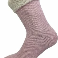 SQOTTON 2 Paar Merinowollen Huissokken - Sloffen - Roze-Bruin - Maat 39-42 -Dames-schoenen Winkel 550x819 1